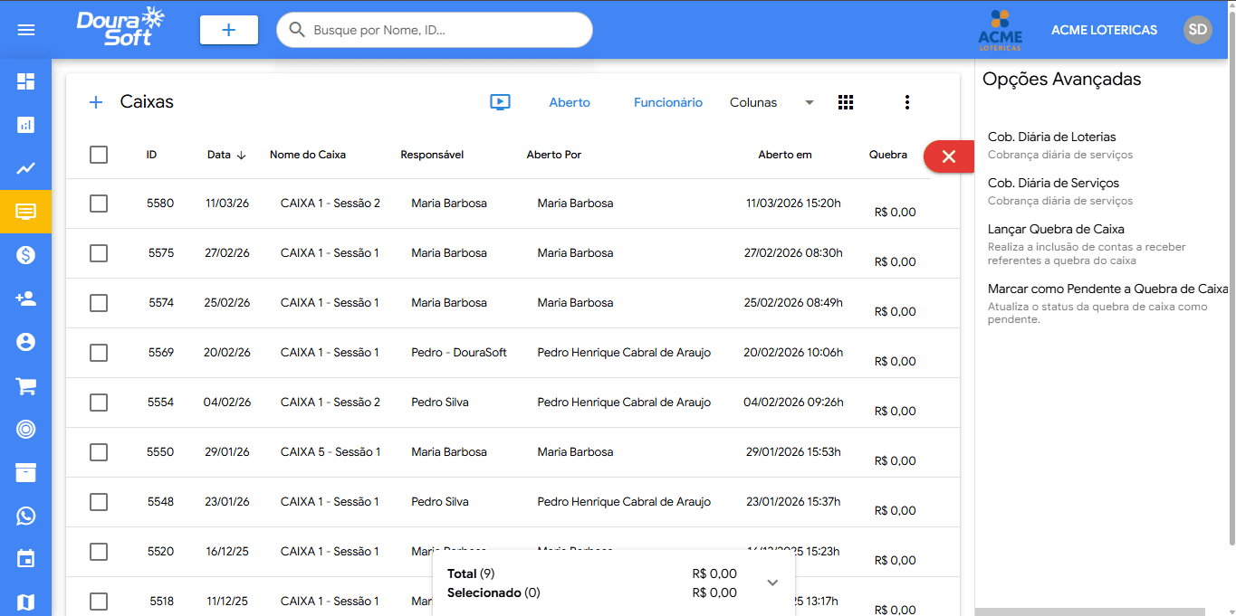 Lotéricas 9 DRE e Relatórios